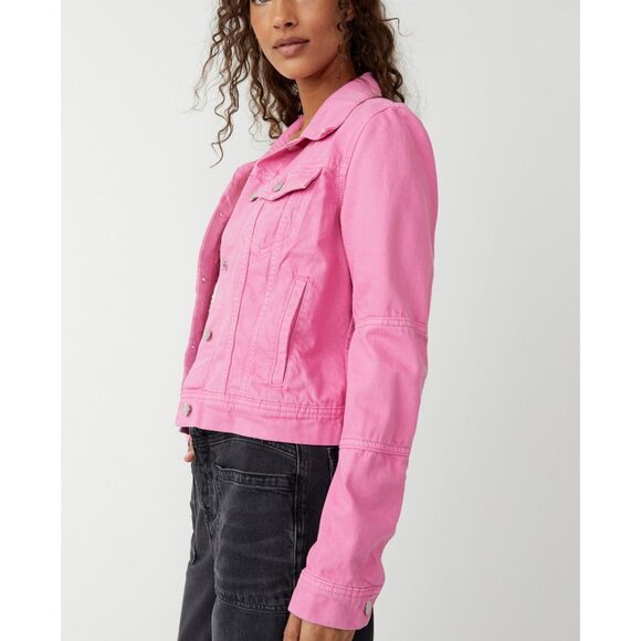 NWT FREE PEOPLE Rumors Denim Jacket / Sugar Magnolia - Picture 2 of 5